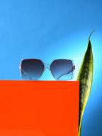 Brown Lens White Oversized Sunglasses