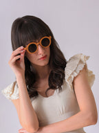 Brown Lens Brown Round Sunglasses