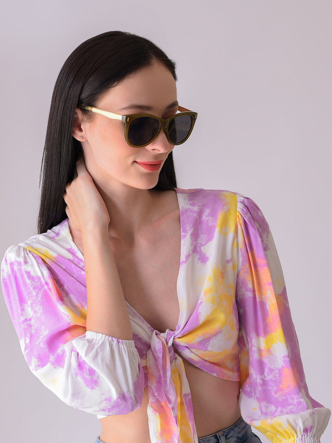 Black Lens Green Butterfly Sunglasses