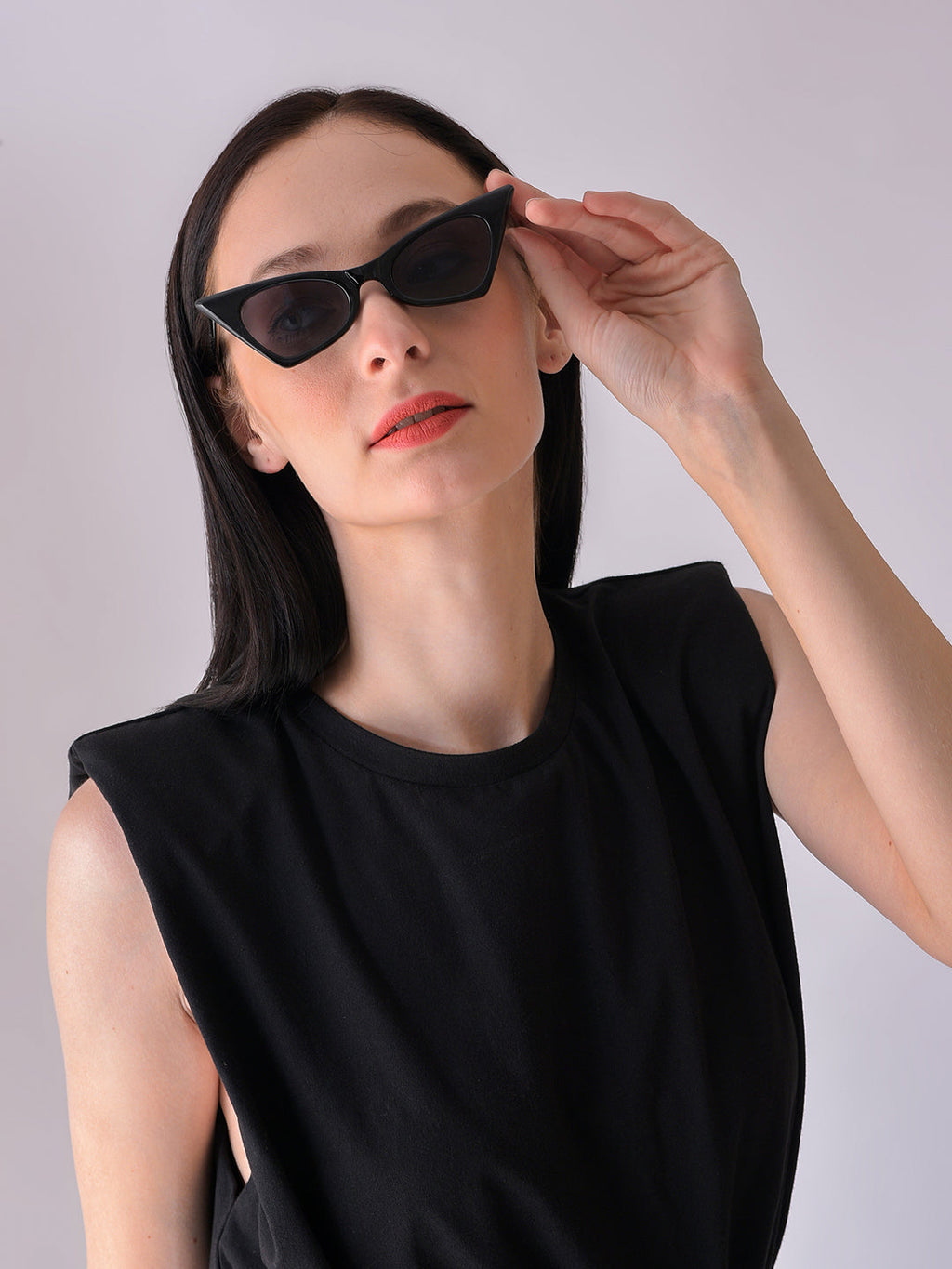Black Lens Black Cateye Sunglasses