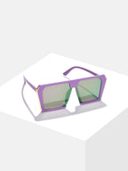 Black Lens Purple Rectangle Sunglasses