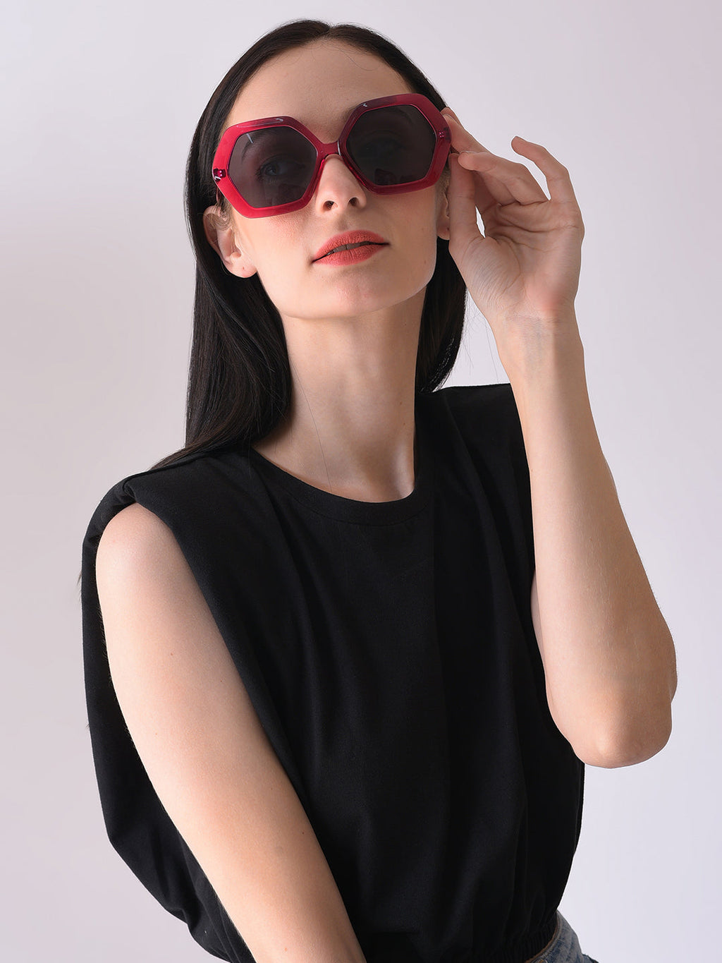 Black Lens Pink Wayfarer Sunglasses