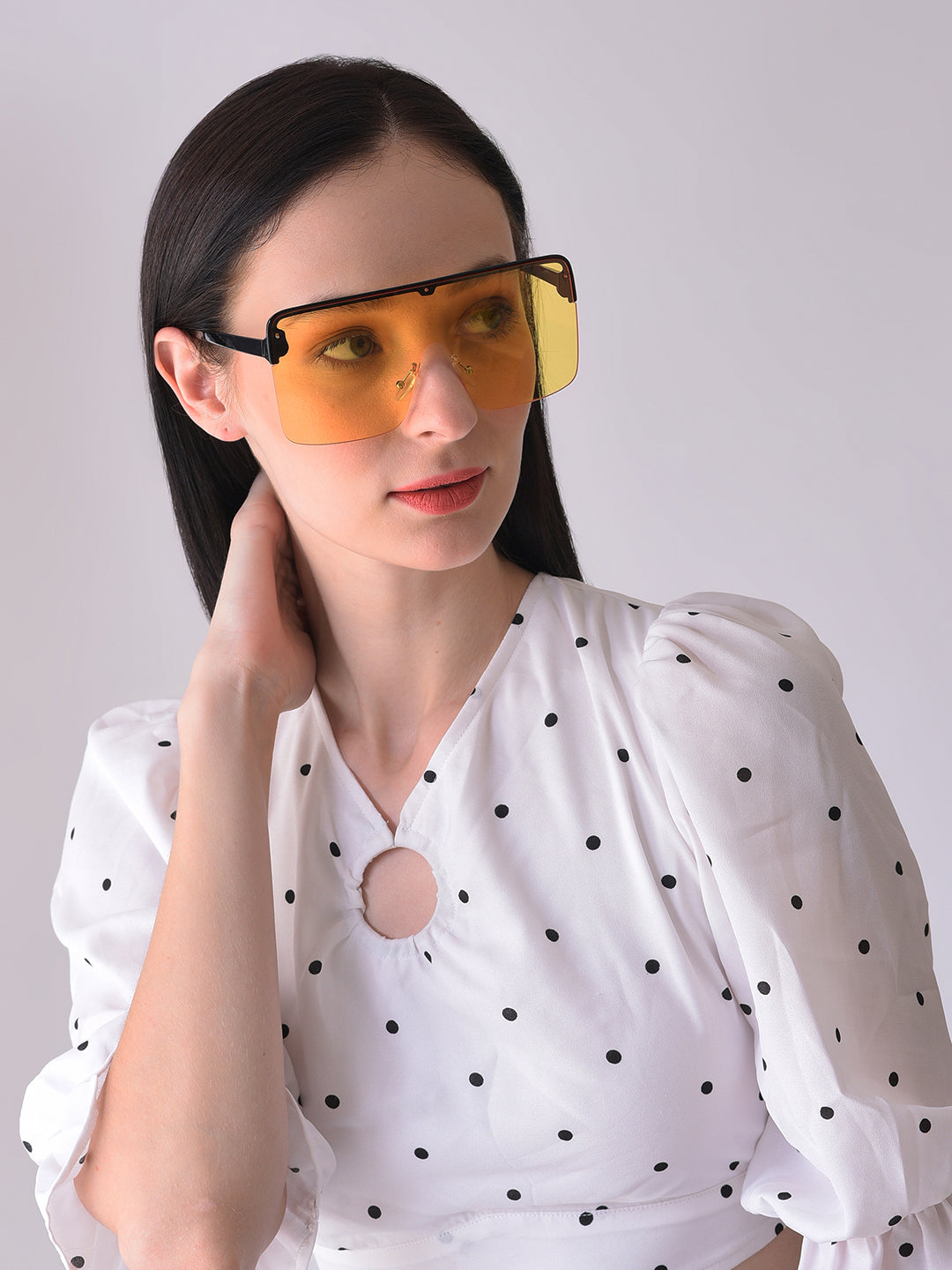 Yellow Lens Black Oversized Sunglasses