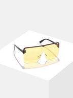 Yellow Lens Black Oversized Sunglasses