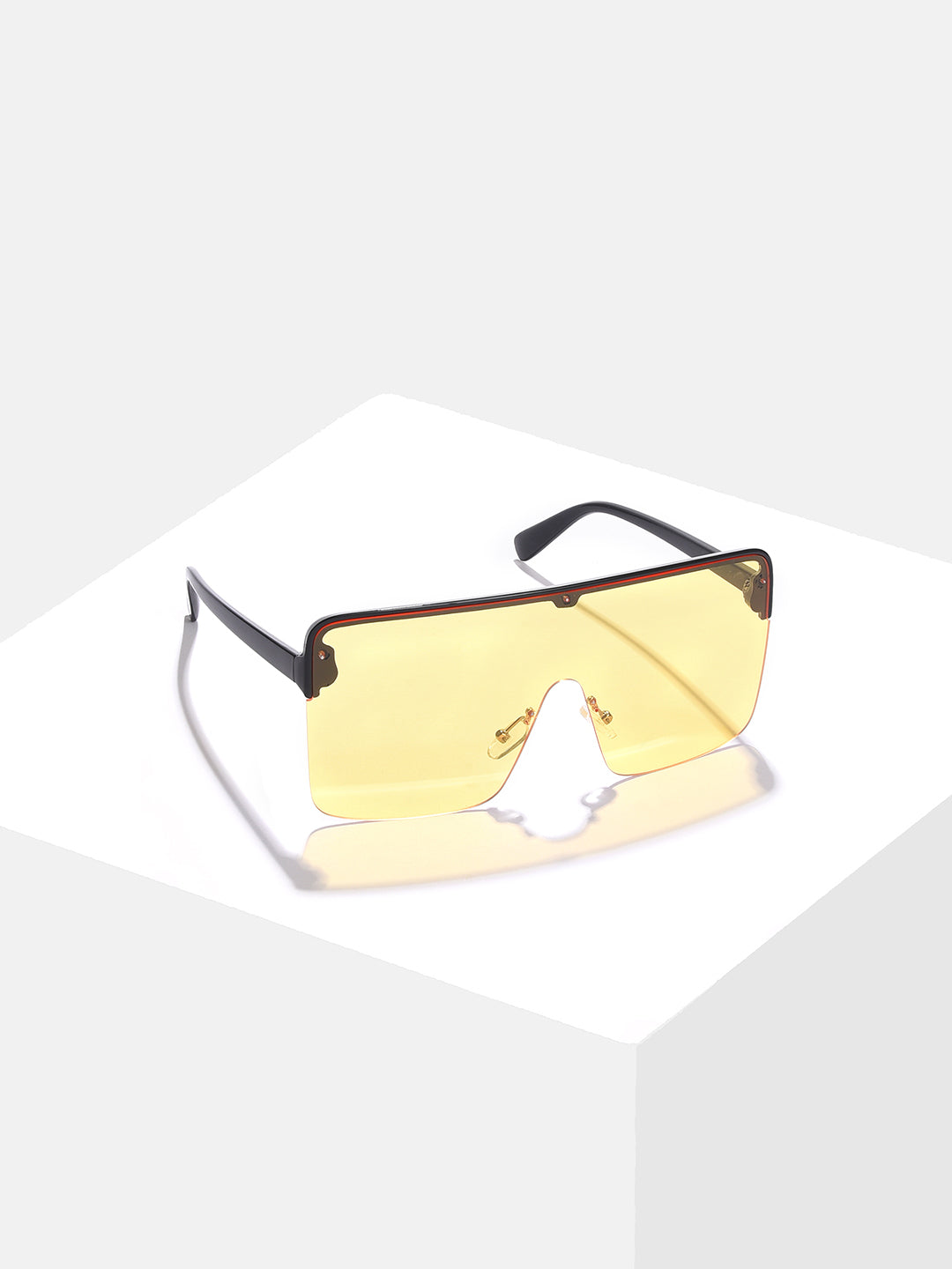 Yellow Lens Black Oversized Sunglasses