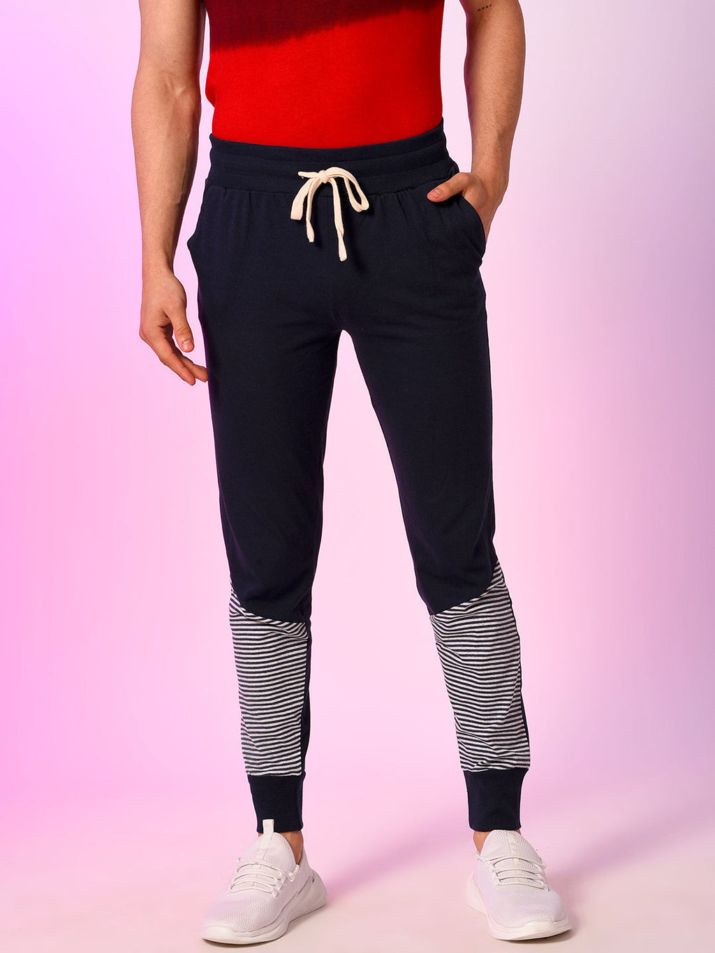 Campus Sutra Striped & Active Trackpant