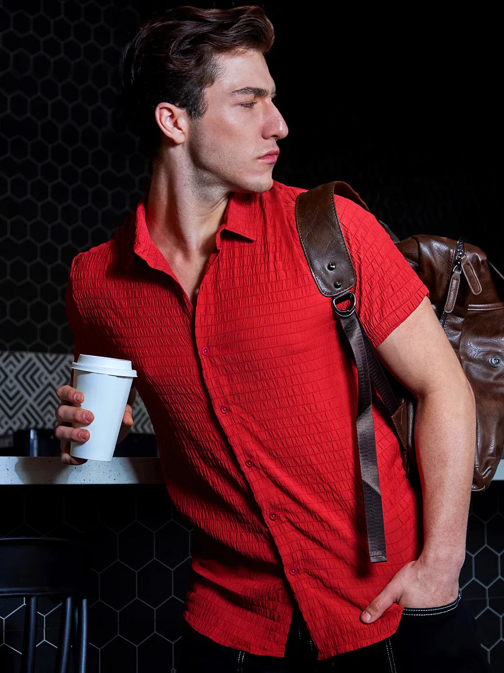 Campus Sutra Ruched Casual Shirt