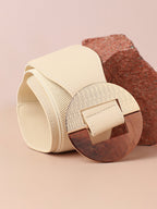 White Solid Waist Belt