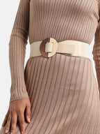 White Solid Waist Belt