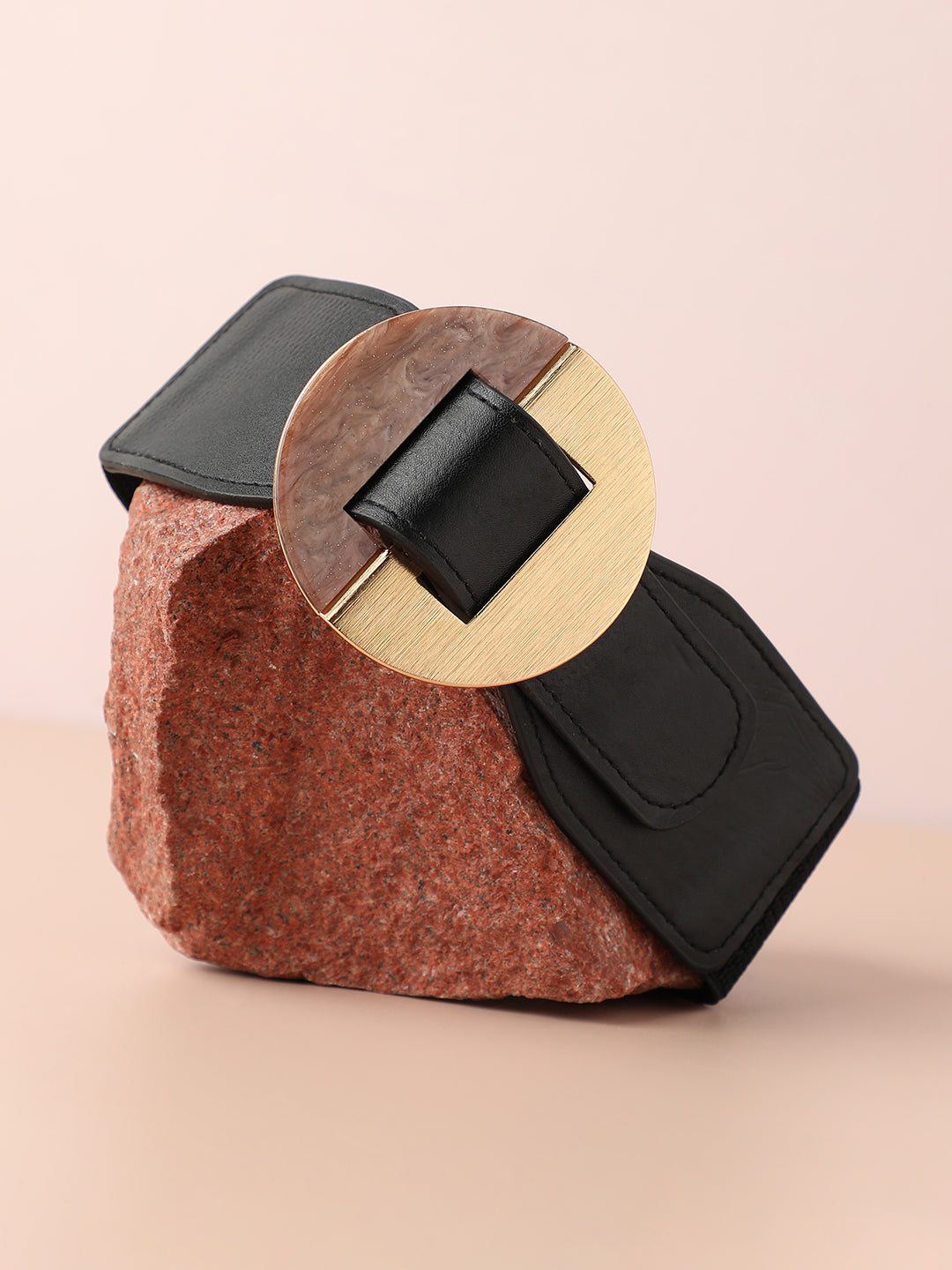 Black Solid Waist Belt