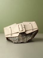 Solid White Waist Belt