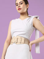 Solid White Waist Belt