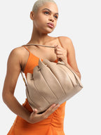 Tug-And-Go Beige Bucket Bag