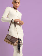 Kristi Brown & Cream Cross Body Bag