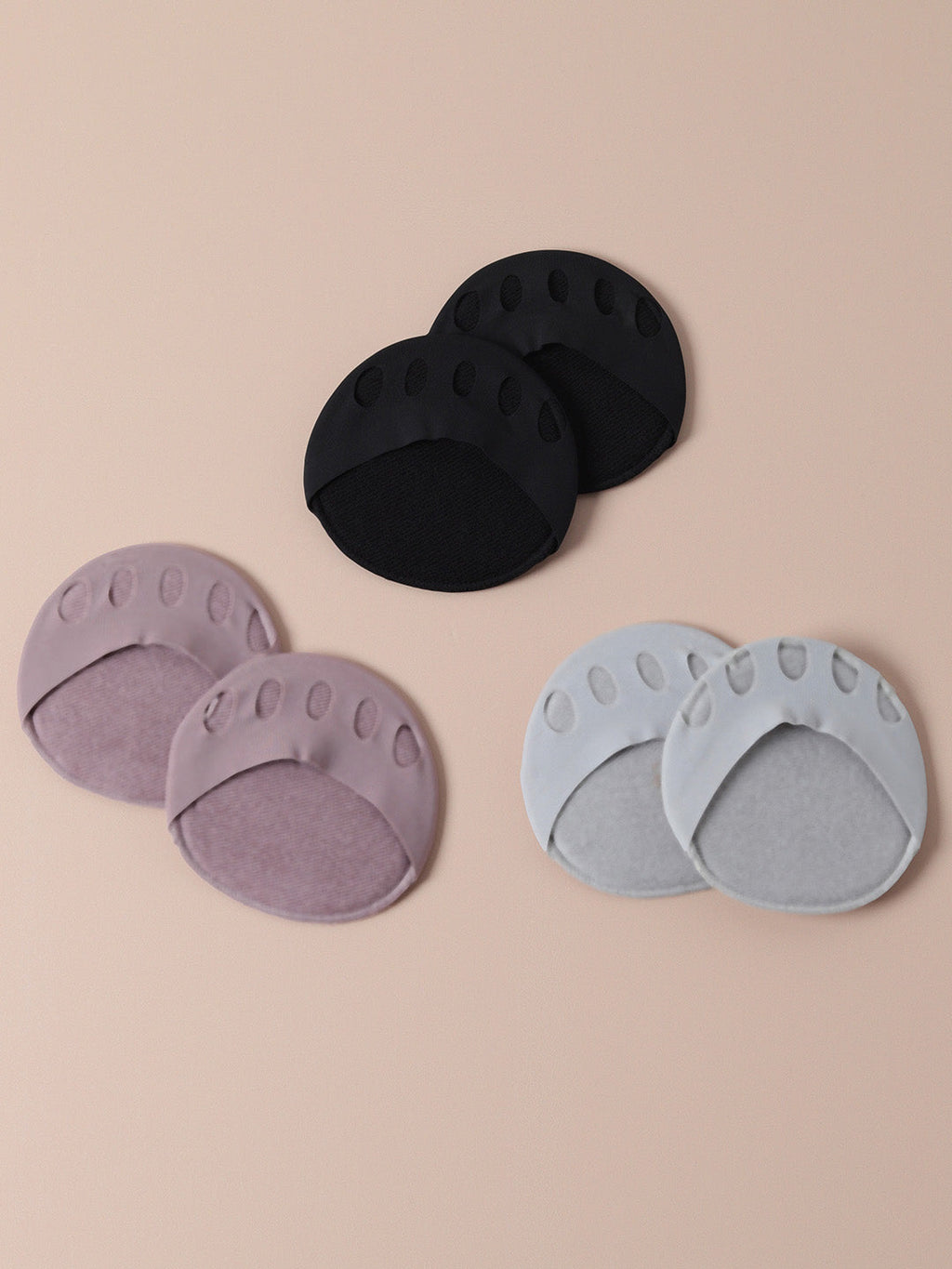 Set Of 3 Solid Ankle Length Socks