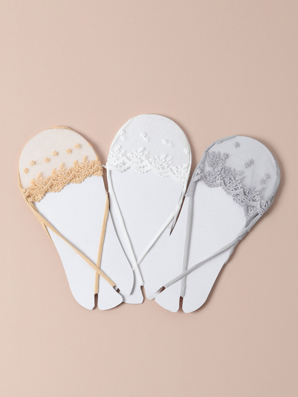 Set Of 3 Transparent Textured Socks