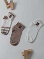 Set Of 3 Printed Ankle Length Socks