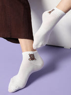 Set Of 3 Printed Ankle Length Socks