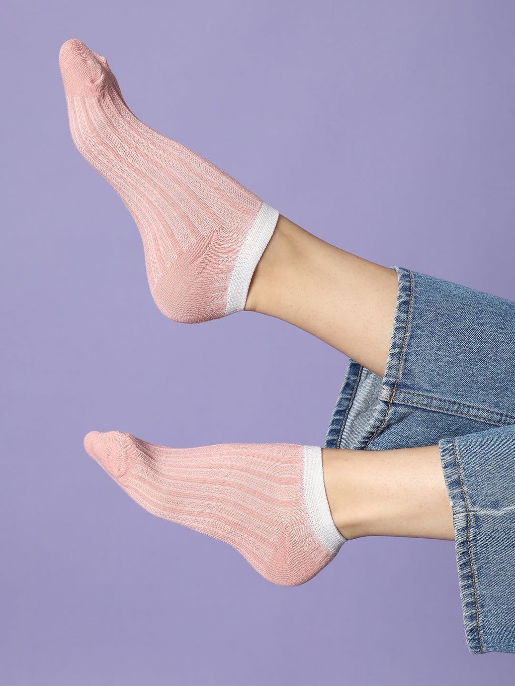 Set Of 3 Printed Ankle Length Socks