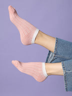 Set Of 3 Printed Ankle Length Socks