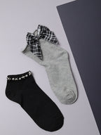 Set Of 2 Bow Ankle Length Socks