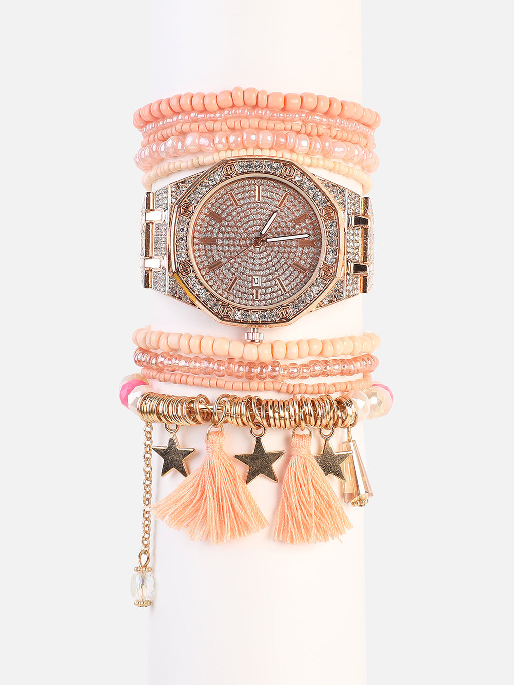 Valentine Rose Gold Watch Combo
