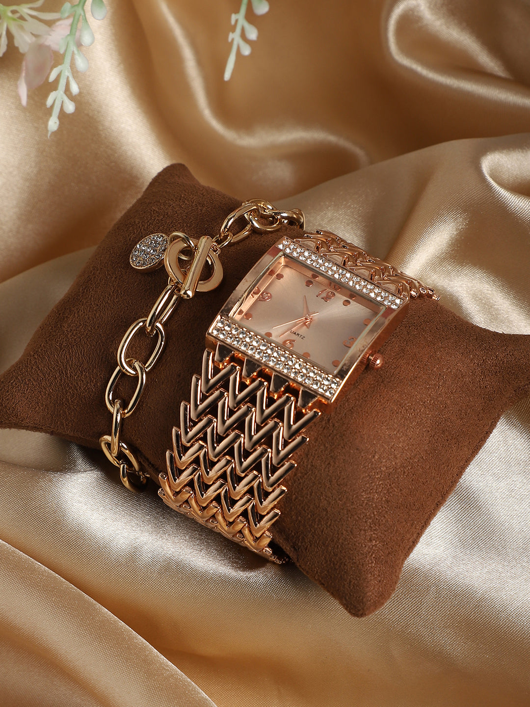 Kiara Rose Gold Watch Combo