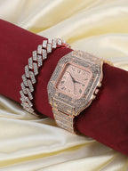 Adya Rose Gold Watch Combo
