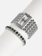 Kayra Silver Watch Combo