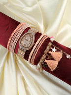 Asteria Rose Gold Watch Combo