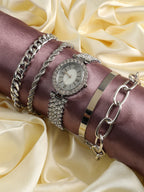 Alanna Silver Watch Combo