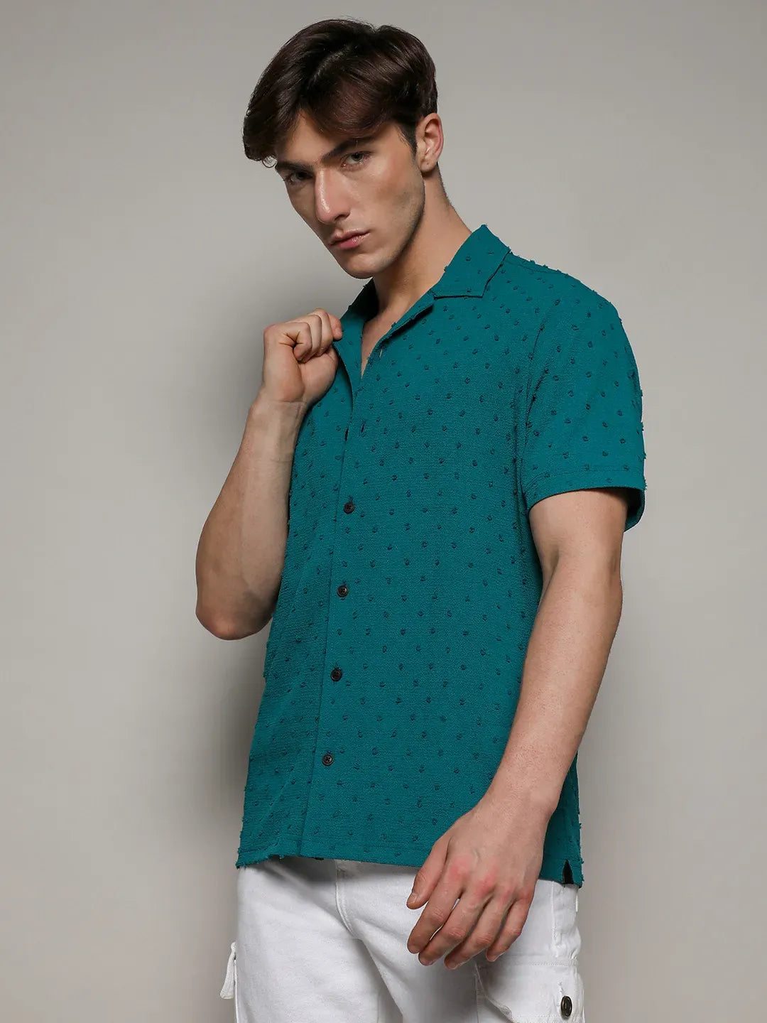 Campus Sutra Self-Design Pom-Pom Shirt