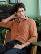 Campus Sutra Men's Solid Spread Collar Cotton Casual Shirt