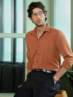 Campus Sutra Men's Solid Spread Collar Cotton Casual Shirt