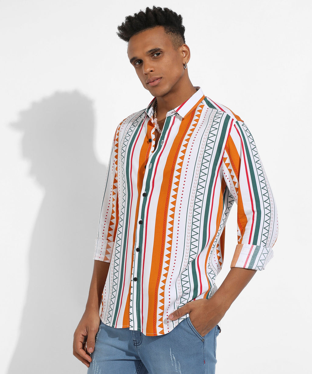 Campus Sutra Geometrical Print Shirt