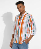 Campus Sutra Geometrical Print Shirt