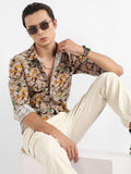 Campus Sutra Artistic Floral Cluster Shirt