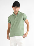 Campus Sutra Self-Design Horizontal Striped T-Shirt