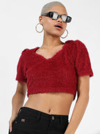 Red Textured Top