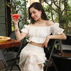 Off-White Embroidered Co-Ord Set