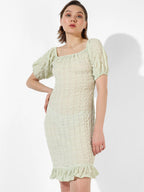 Solid Dress With Ruffle Detail