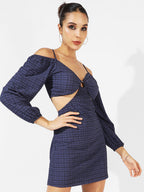 Cutout Checkered Dress