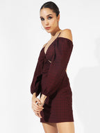 Cutout Checkered Dress