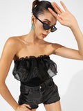 Ribbed Ruffle Bodysuit