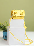 Yellow Vegan Leather Swagger Sling Bag