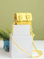 Yellow Vegan Leather Swagger Sling Bag