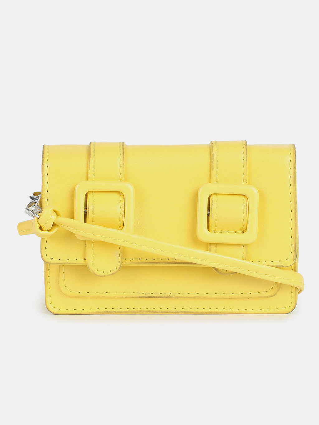 Yellow Vegan Leather Swagger Sling Bag