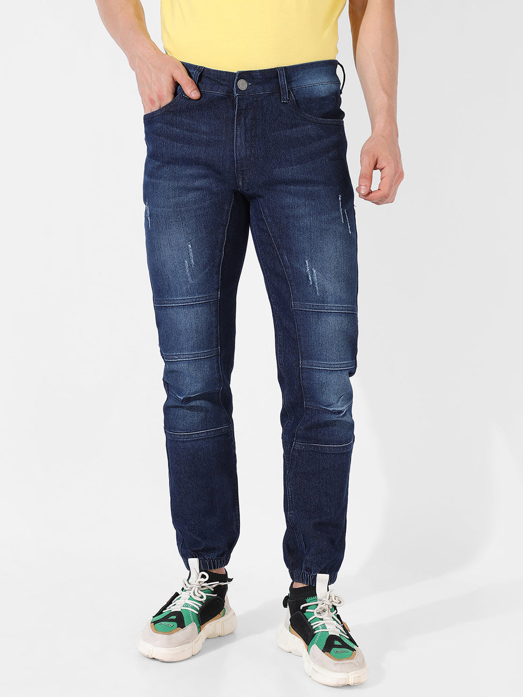 Campus Sutra Self-Design Parallel Stitched Denim Jeans