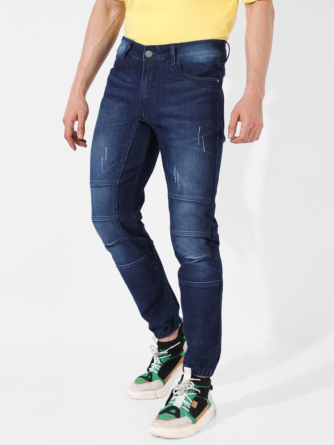 Campus Sutra Self-Design Parallel Stitched Denim Jeans