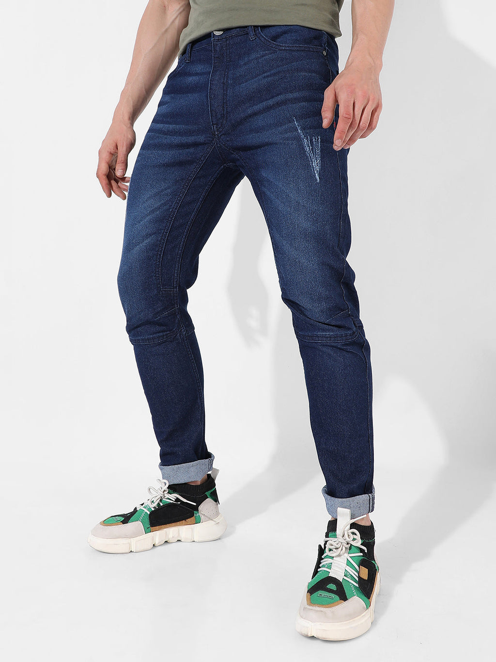 Campus Sutra Dark-Washed Denim Jeans